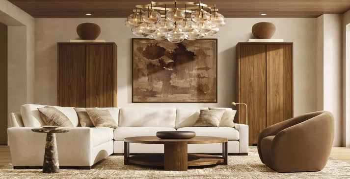 CABRETTE CLEAR GLASS ROUND CHANDELIER 60"