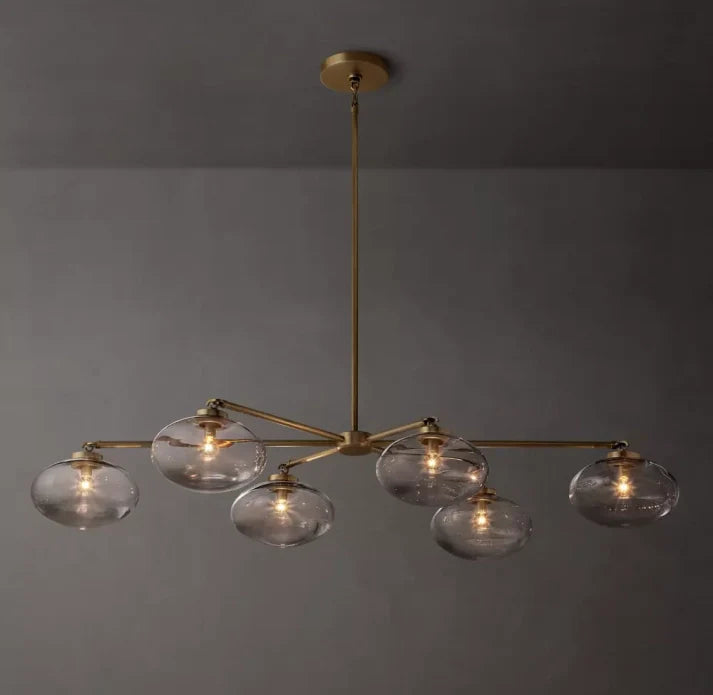 Cabrette Clear Glass Mobile Linear Chandelier 60'' 72''