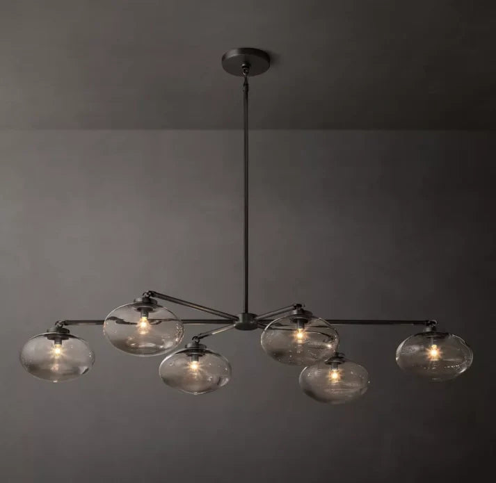 Cabrette Clear Glass Mobile Linear Chandelier 60'' 72''