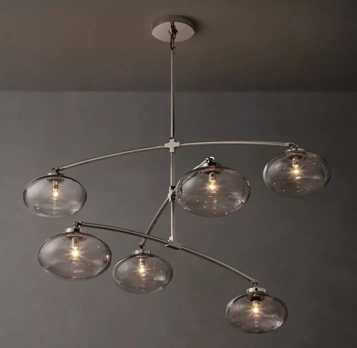 Cabrette Clear Glass Mobile Round Chandelier 48'' 60'' 72''