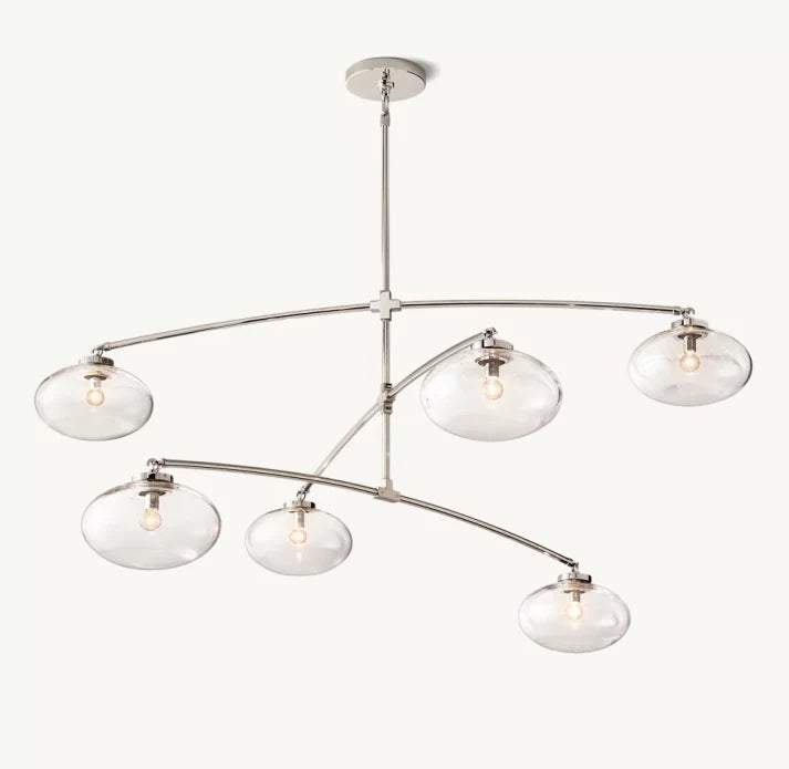 Cabrette Clear Glass Mobile Round Chandelier 48'' 60'' 72''