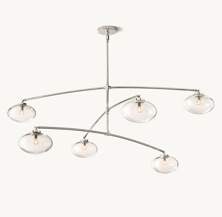 Cabrette Clear Glass Mobile Round Chandelier 48'' 60'' 72''