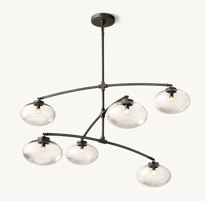 Cabrette Clear Glass Mobile Round Chandelier 48'' 60'' 72''