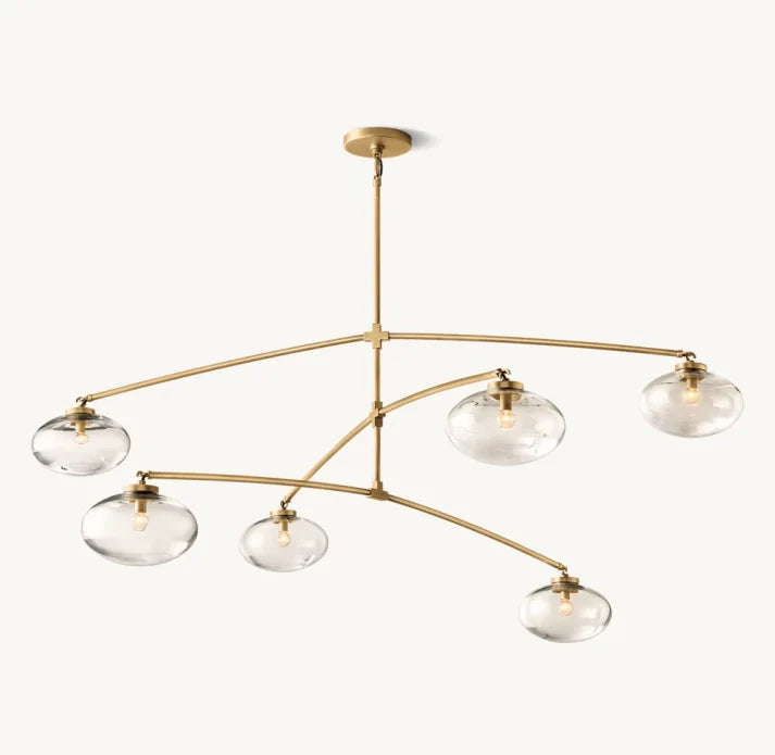 Cabrette Clear Glass Mobile Round Chandelier 48'' 60'' 72''