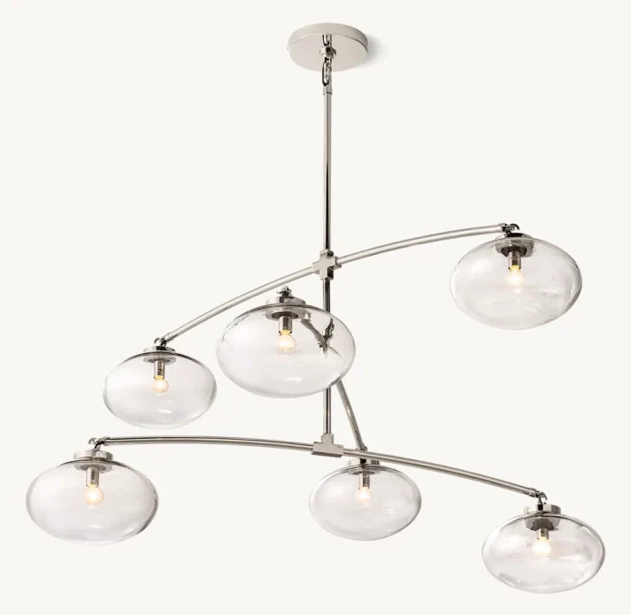 Cabrette Clear Glass Mobile Round Chandelier 48'' 60'' 72''