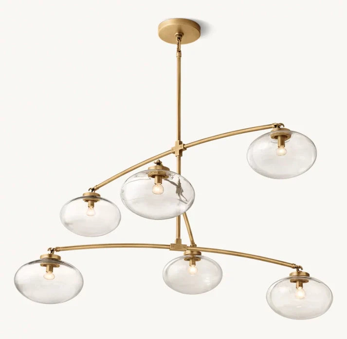 Cabrette Clear Glass Mobile Round Chandelier 48'' 60'' 72''