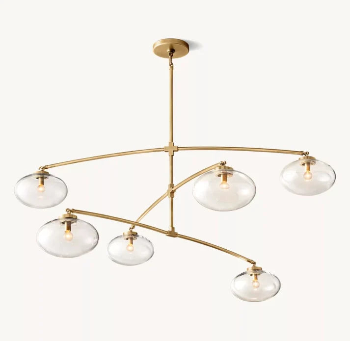 Cabrette Clear Glass Mobile Round Chandelier 48'' 60'' 72''