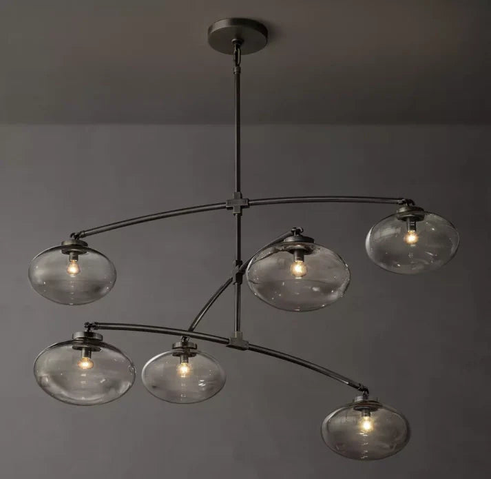 Cabrette Clear Glass Mobile Round Chandelier 48'' 60'' 72''