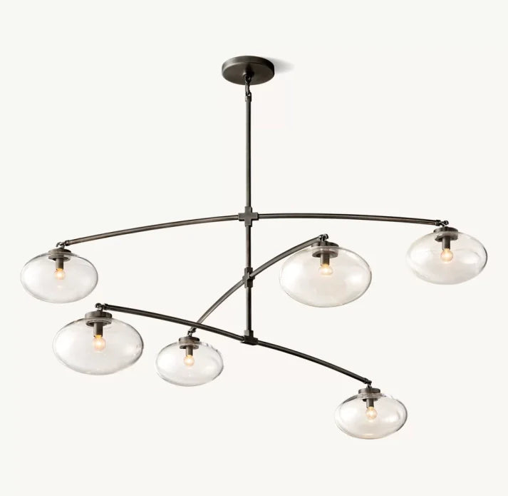 Cabrette Clear Glass Mobile Round Chandelier 48'' 60'' 72''