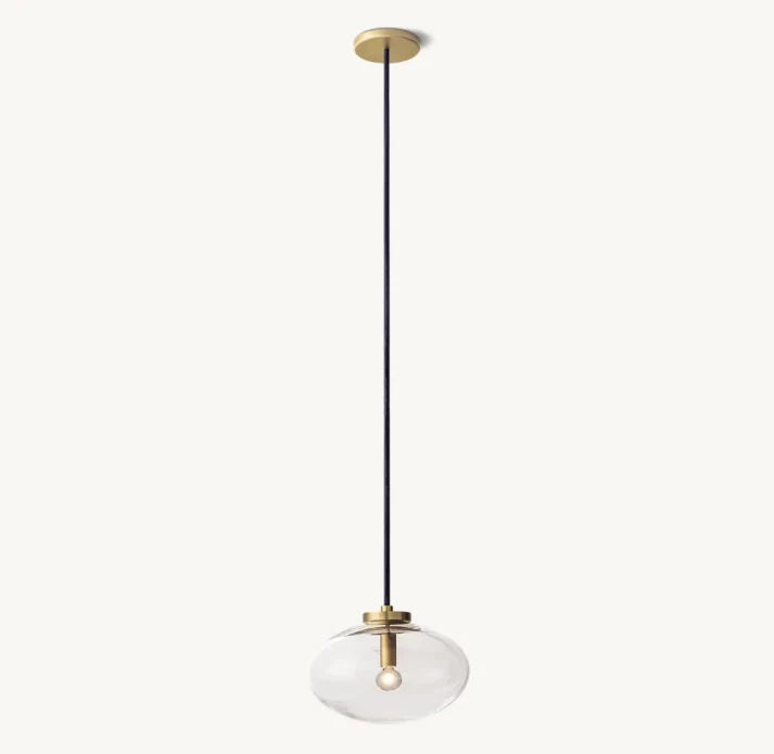 Cabrette Clear Glass Pendant 10''