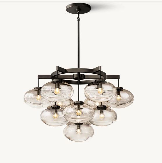 Cabrete Clear Glass Round Chandelier 36"