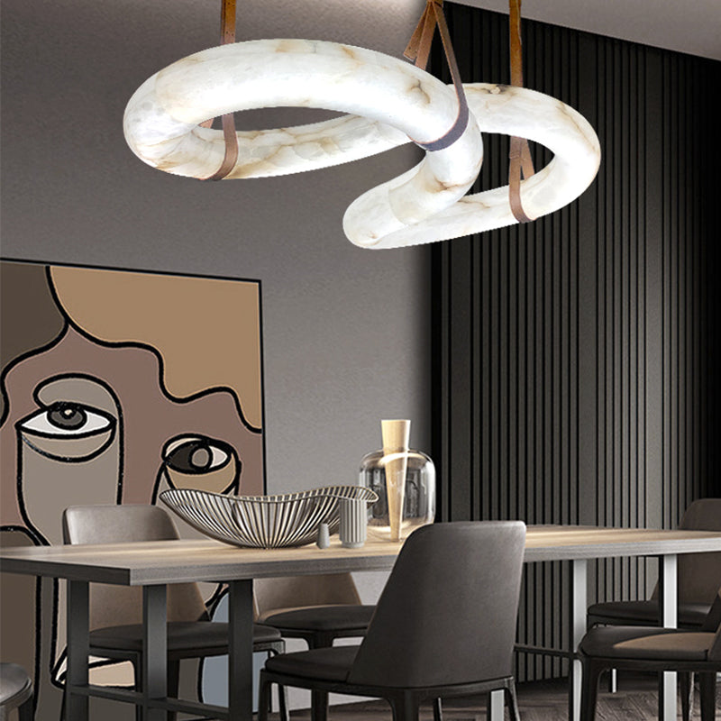Designer Symmetrical Contemporary Nordic Alabaster Chandelier