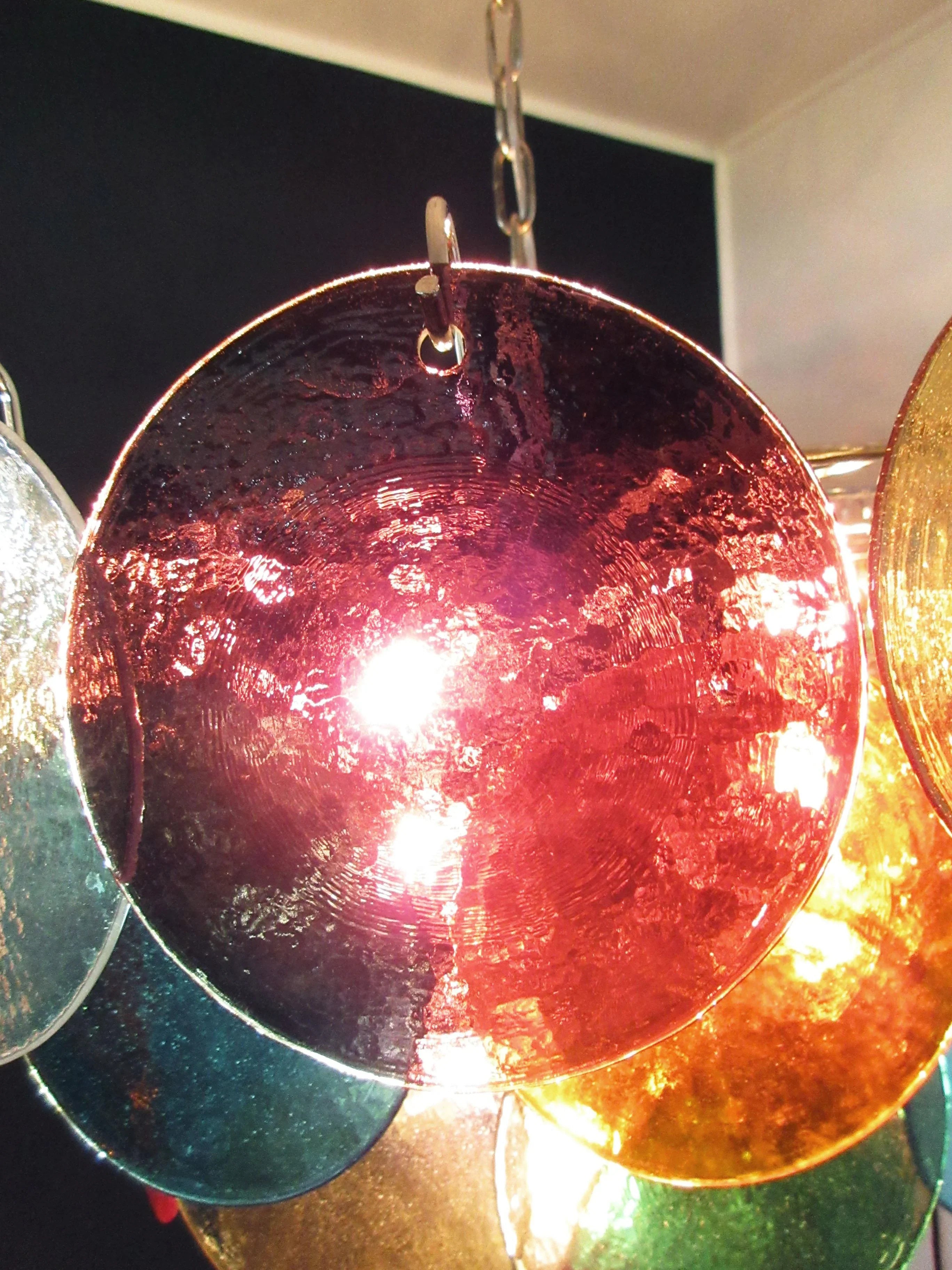 Elegant Murano Disc Multicolored Chandelier 27.6"