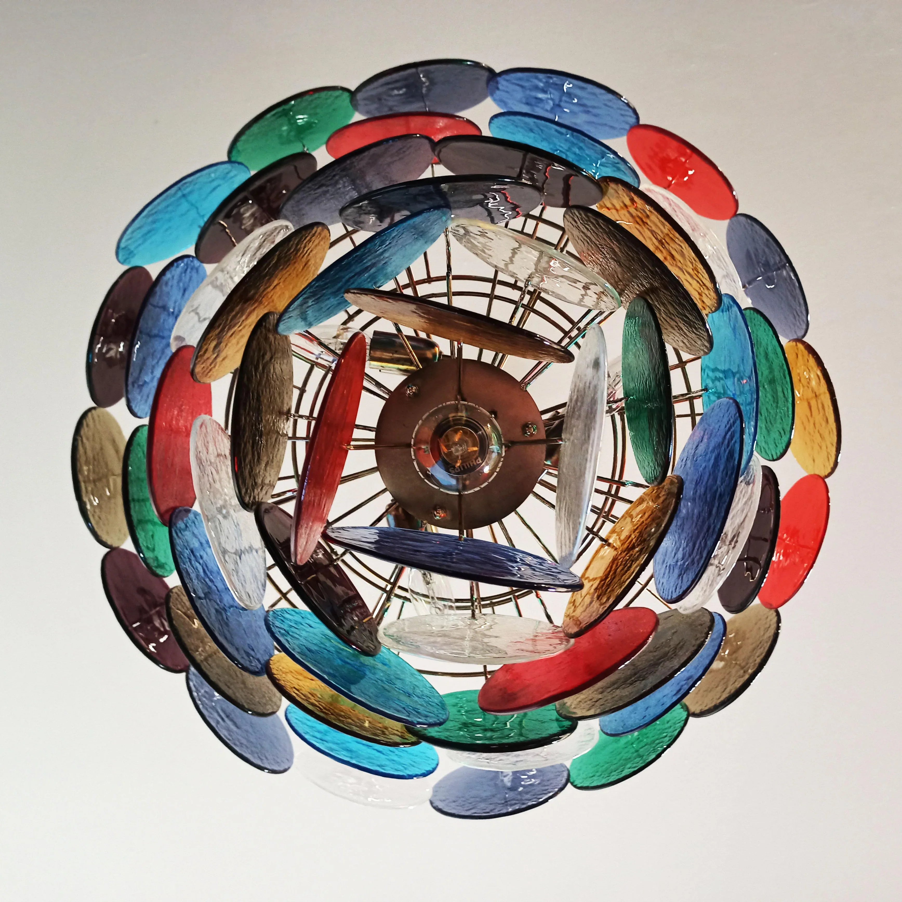 Elegant Murano Disc Multicolored Chandelier 27.6"