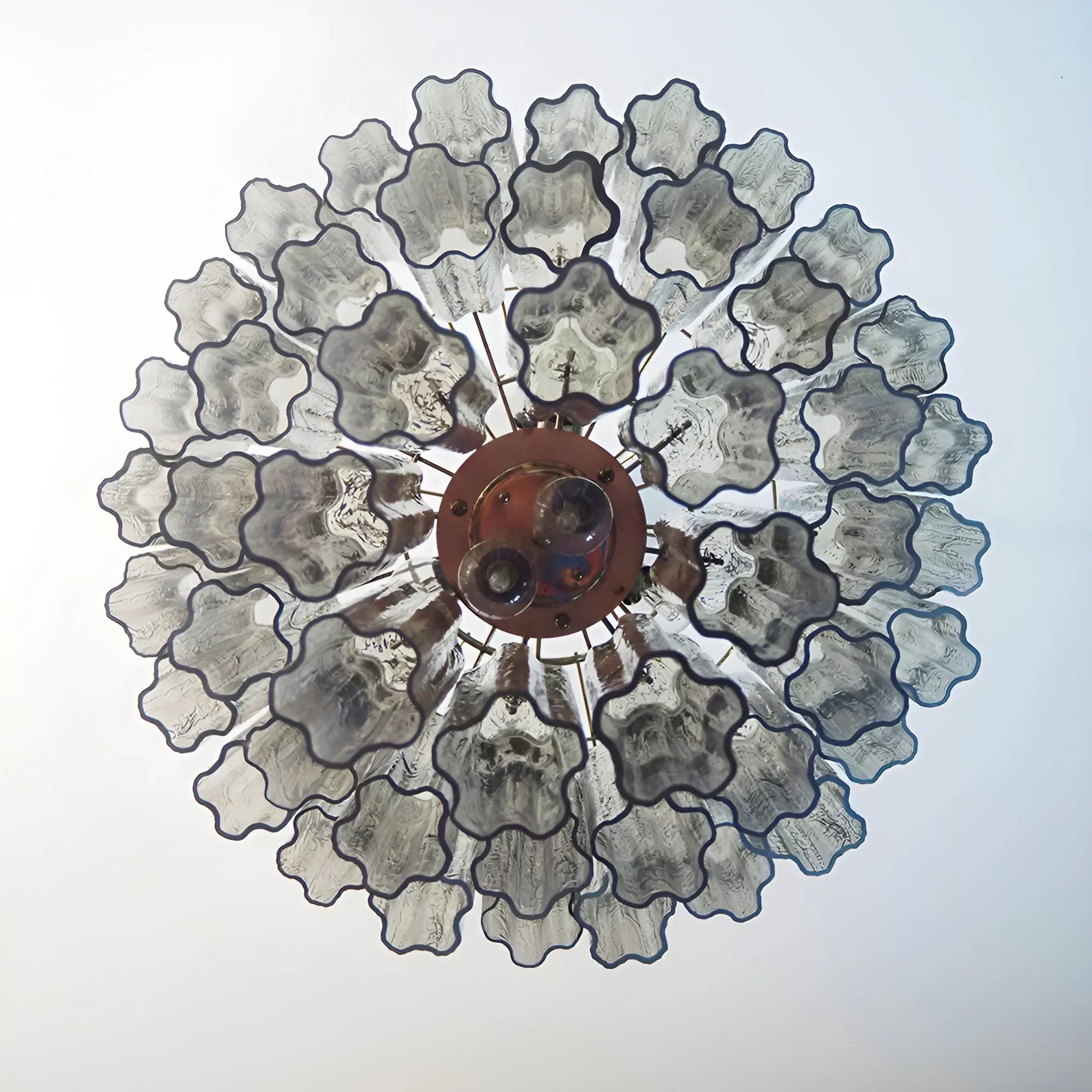 Elegant Smoke Murano Glass Tube Chandelier 25.6"