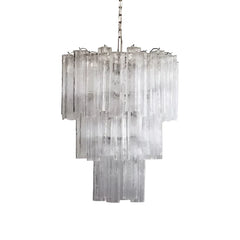 Elegant Transparent Murano Glass Tube Chandelier 25.6"