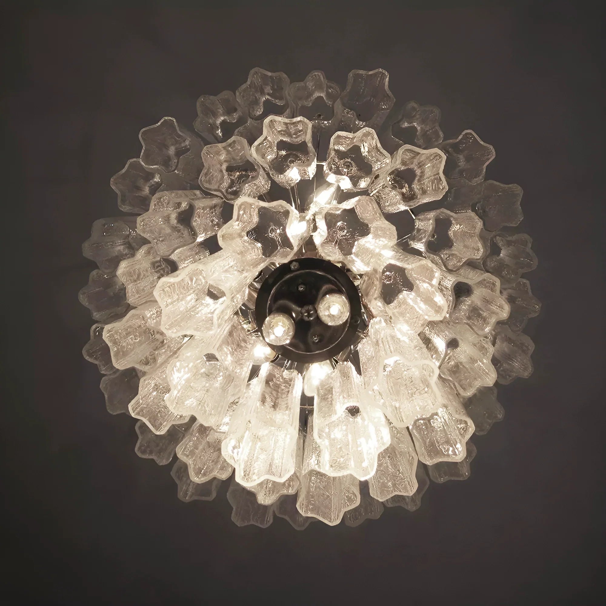 Elegant Transparent Murano Glass Tube Chandelier 25.6"