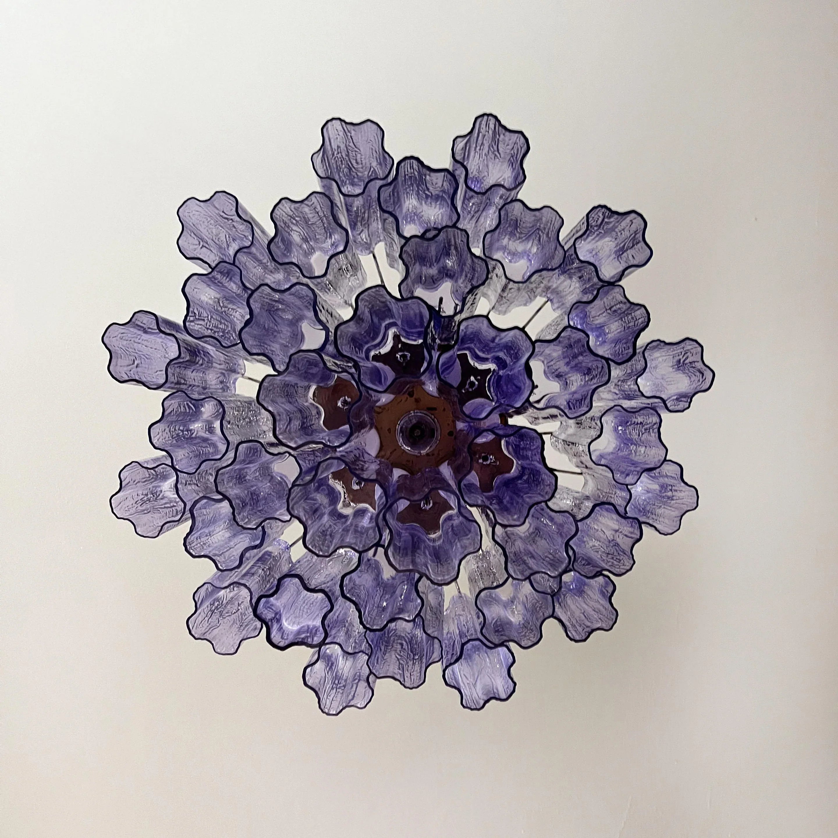 Fantastic Murano Amethyst Glass Tube Chandelier 22.8"
