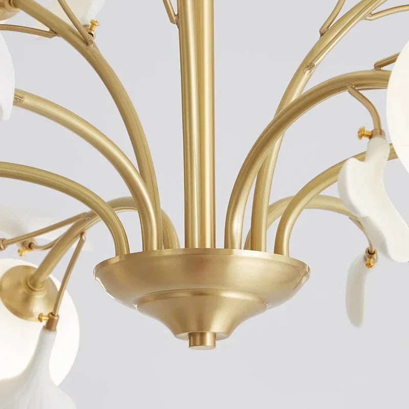 Twilight Branches Ceramic Gingko Chandelier