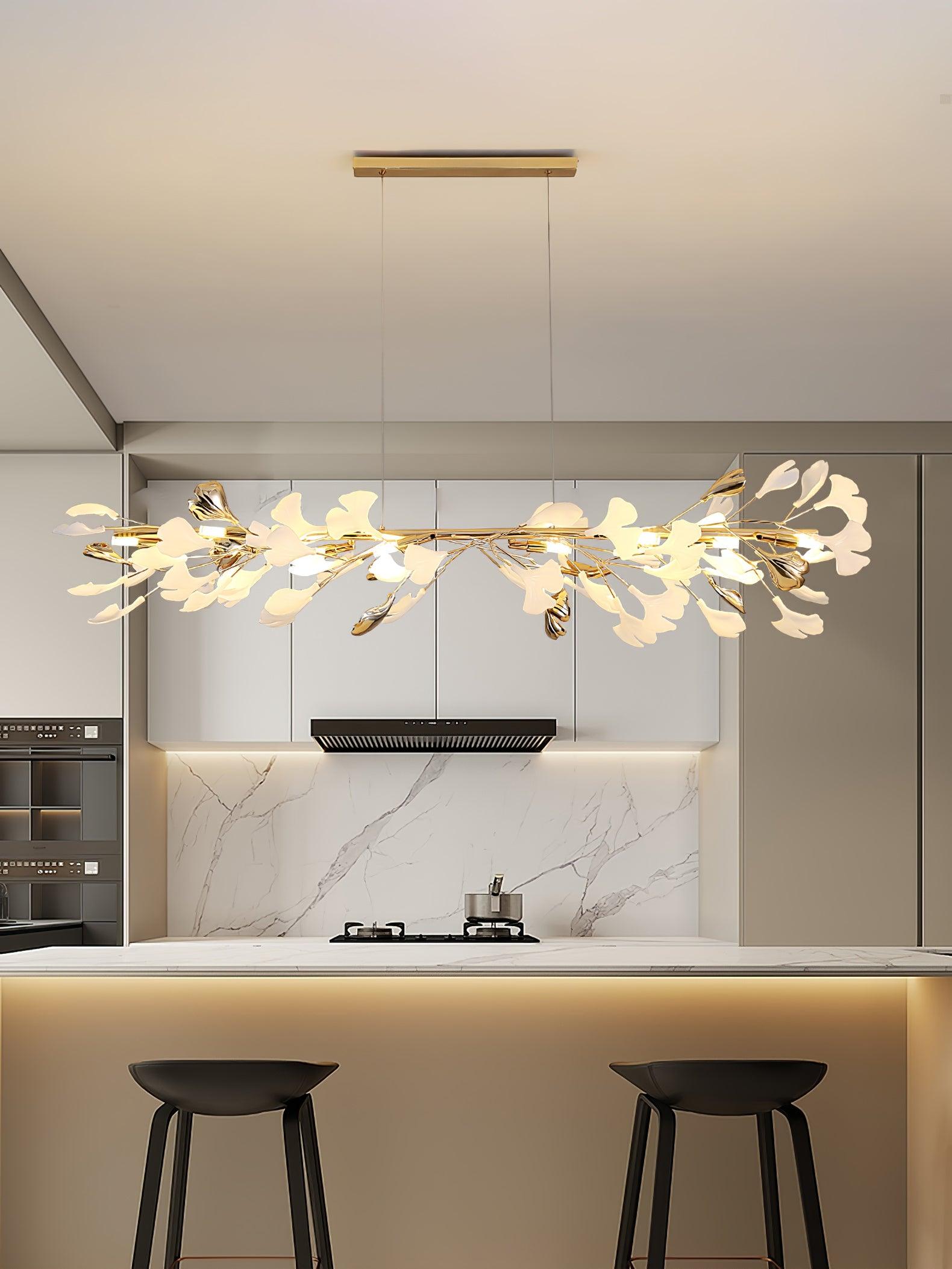 Twilight Branches Ceramic Gingko Chandelier T