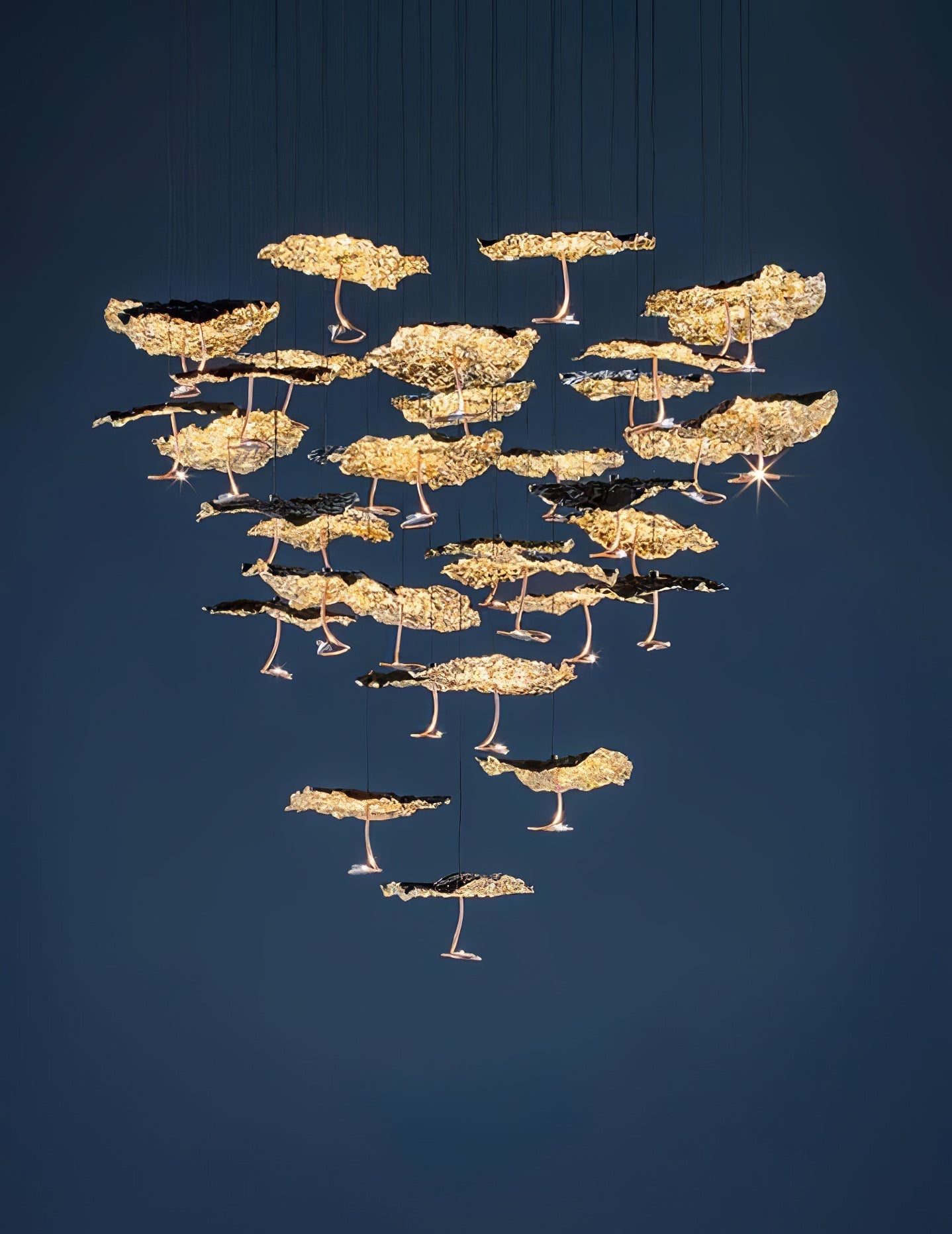 Naniv Brass Shade Aviary Constellation Chandelier