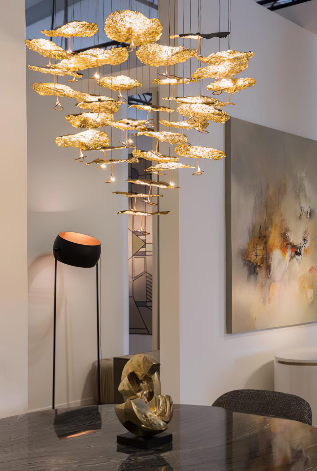 Naniv Brass Shade Aviary Constellation Chandelier