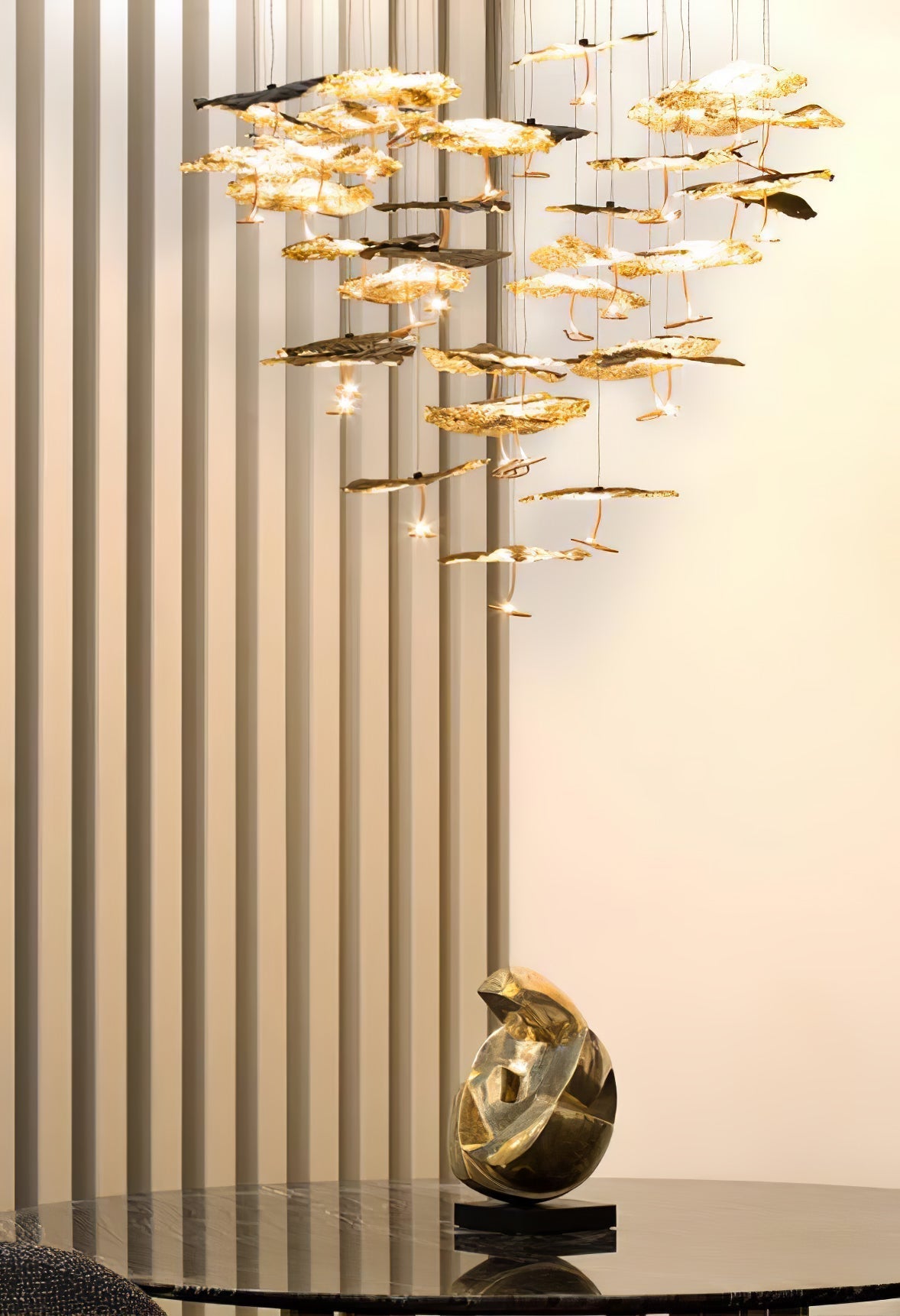 Naniv Brass Shade Aviary Constellation Chandelier