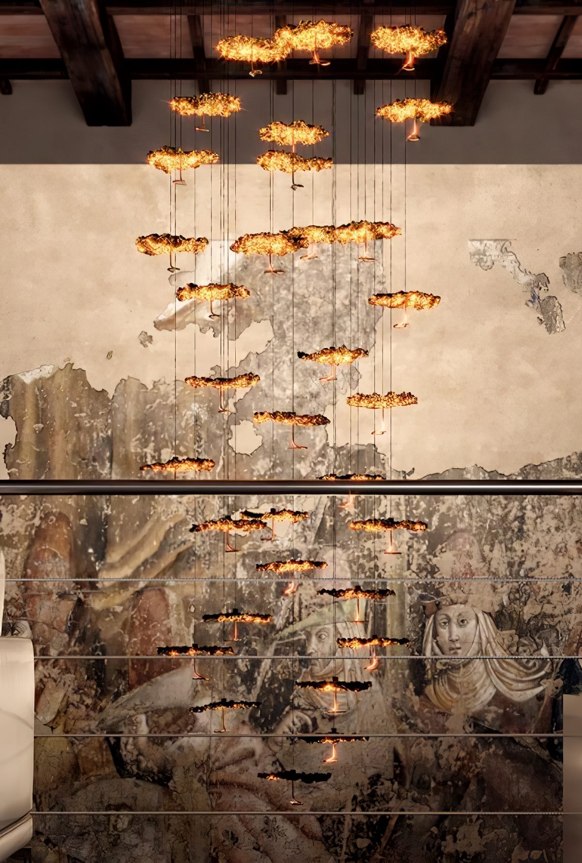 Naniv Brass Shade Aviary Constellation Chandelier