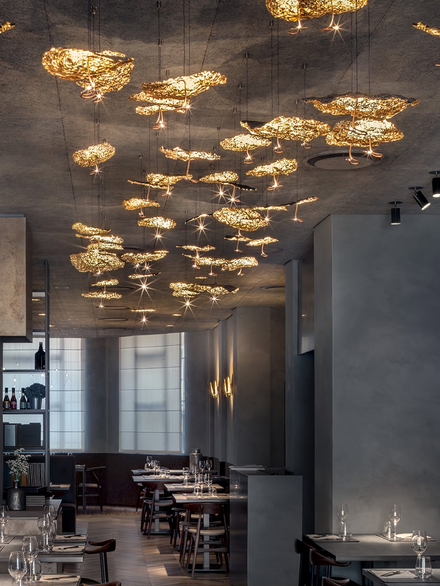 Naniv Brass Shade Aviary Constellation Chandelier