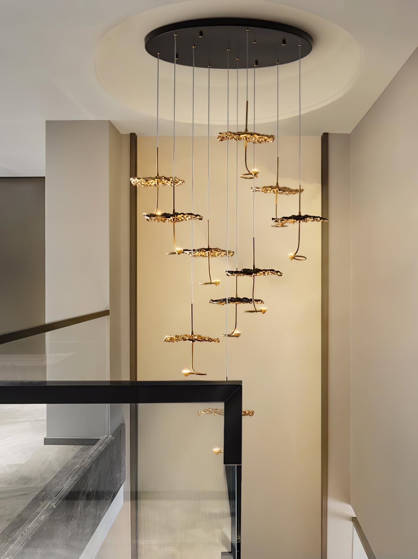 Naniv Brass Shade Aviary Constellation Chandelier