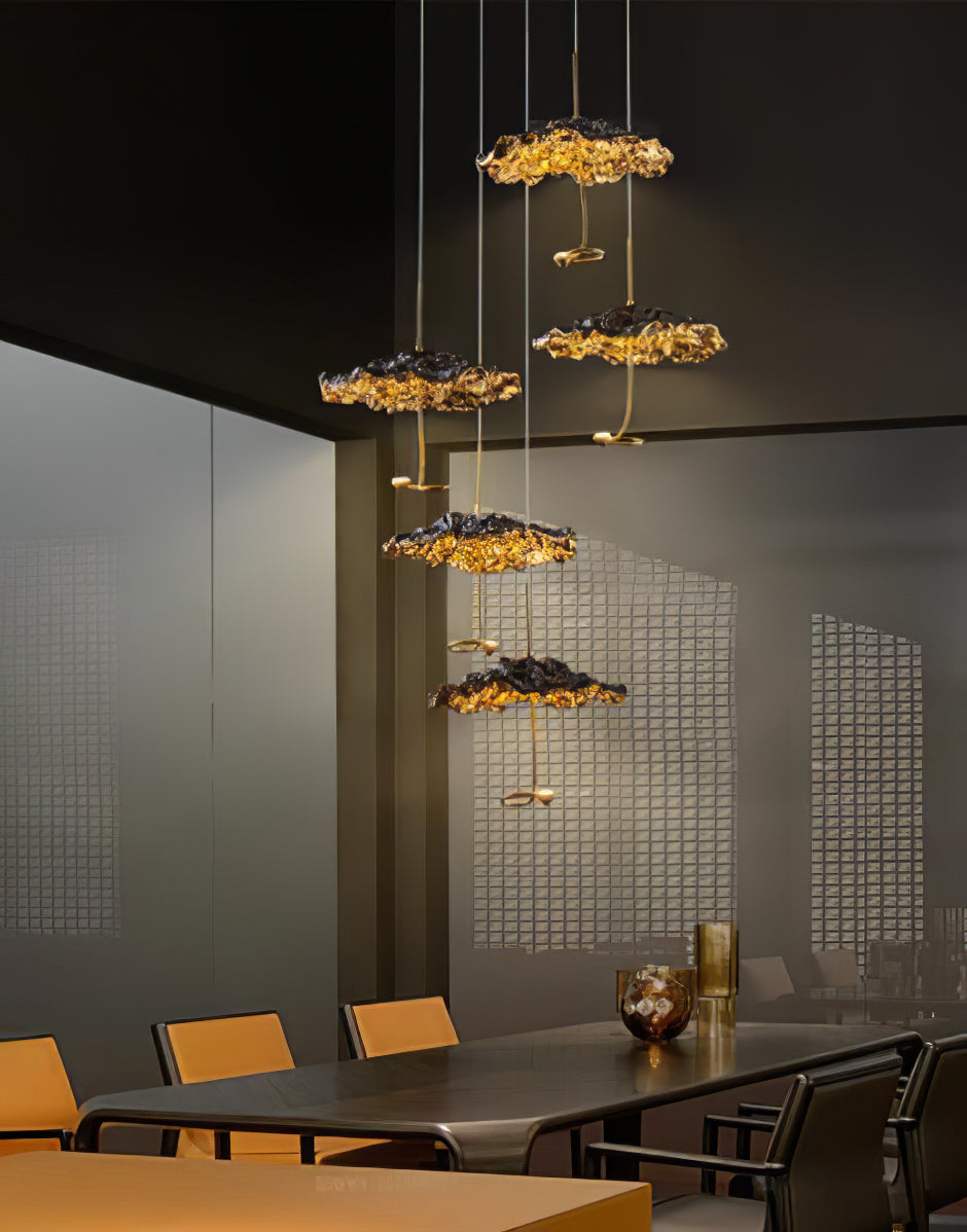 Naniv Brass Shade Aviary Constellation Chandelier