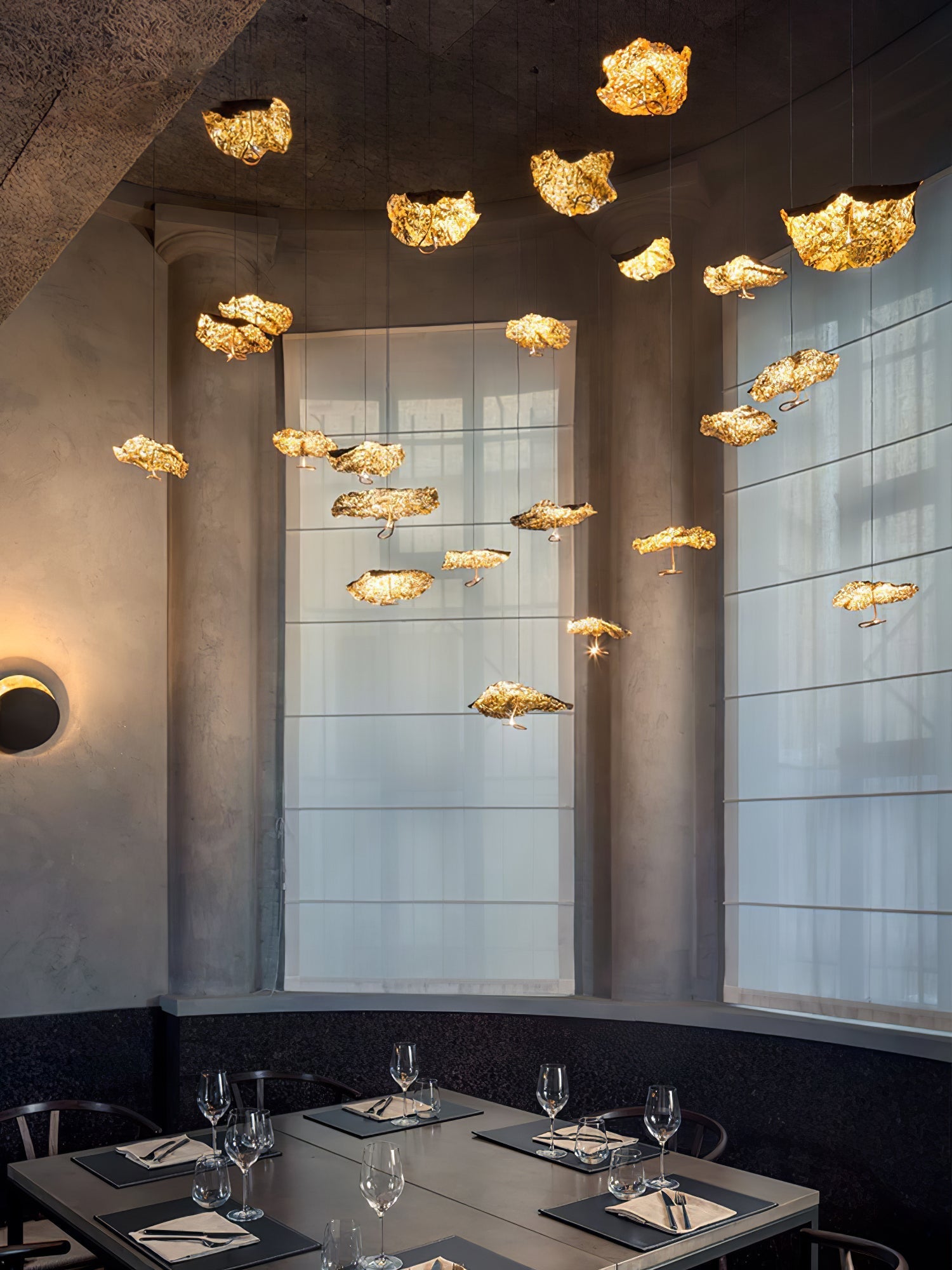 Naniv Brass Shade Aviary Constellation Chandelier