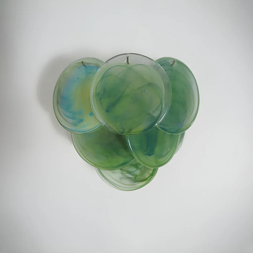 Green Murano Disc Wall Sconce 13.4"