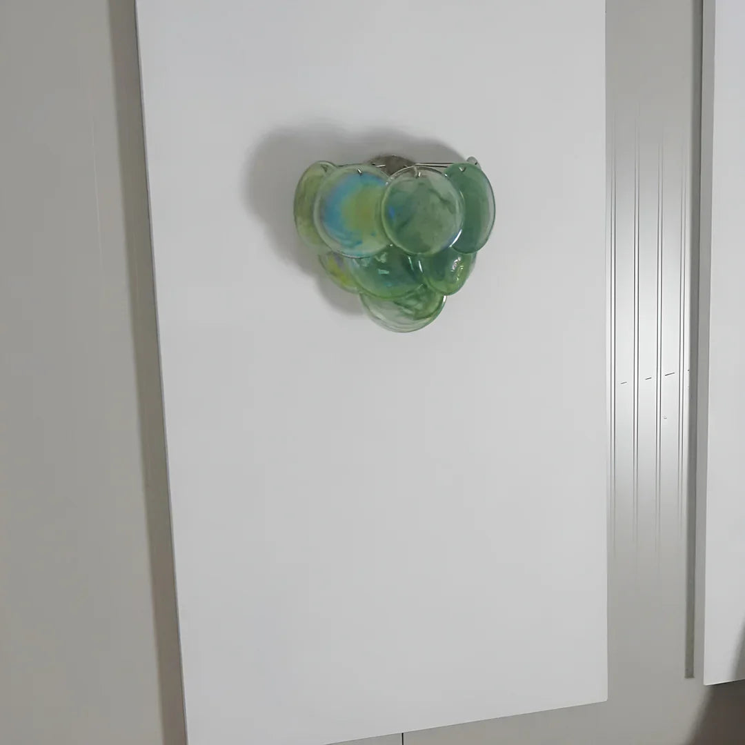 Green Murano Disc Wall Sconce 13.4"