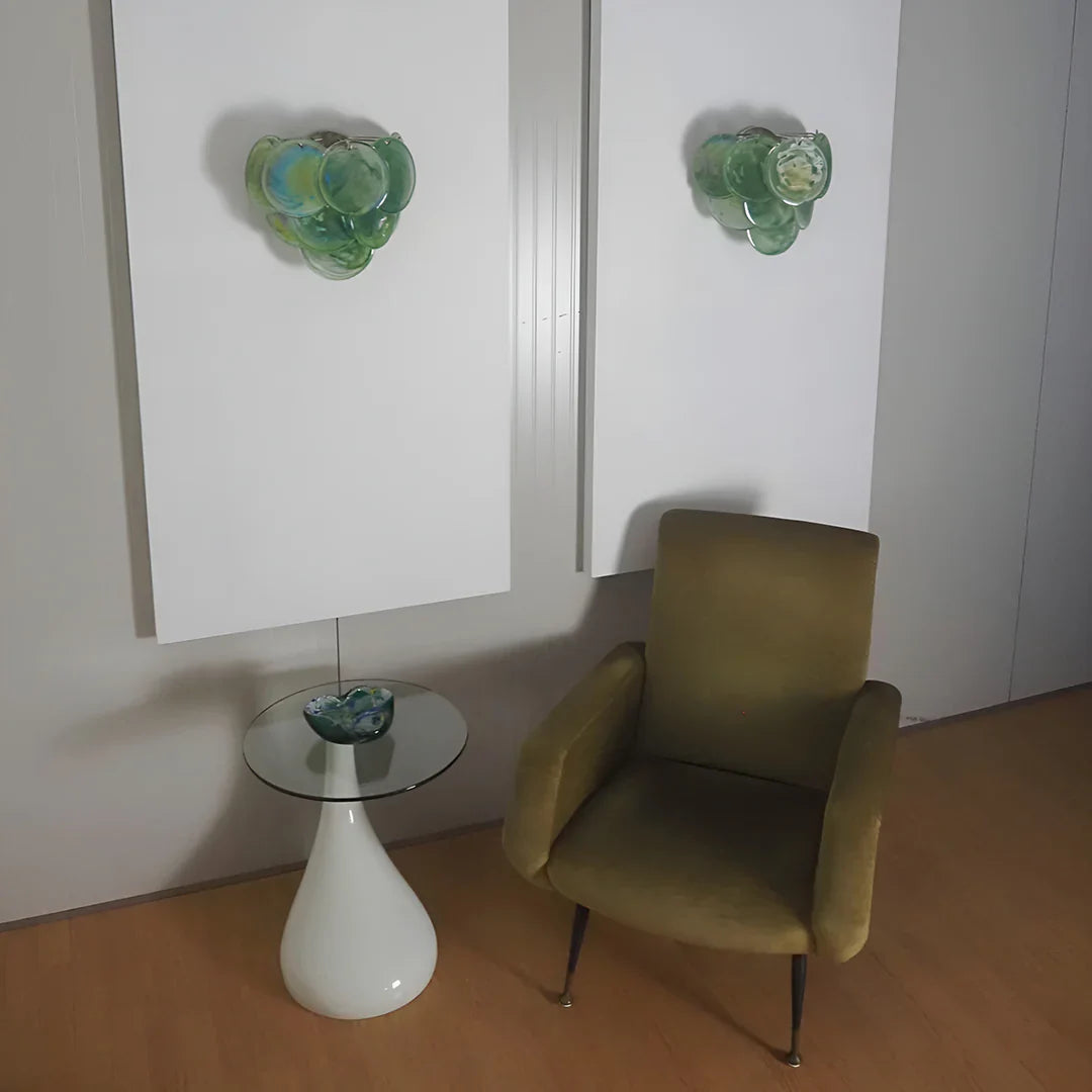 Green Murano Disc Wall Sconce 13.4"