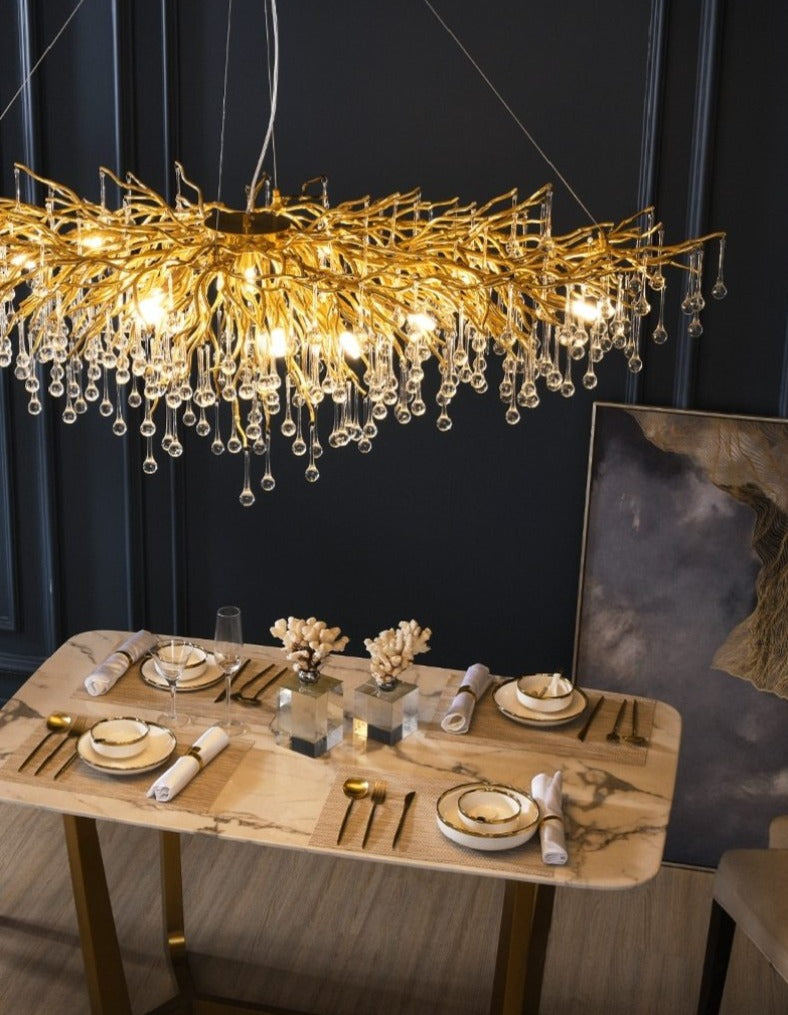 Simsia Ooze Drop-Shaped Crystal Chandelier 47" 63" 71"L