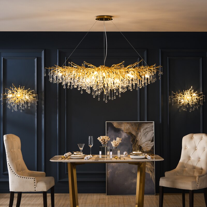 Simsia Ooze Drop-Shaped Crystal Chandelier 47" 63" 71"L
