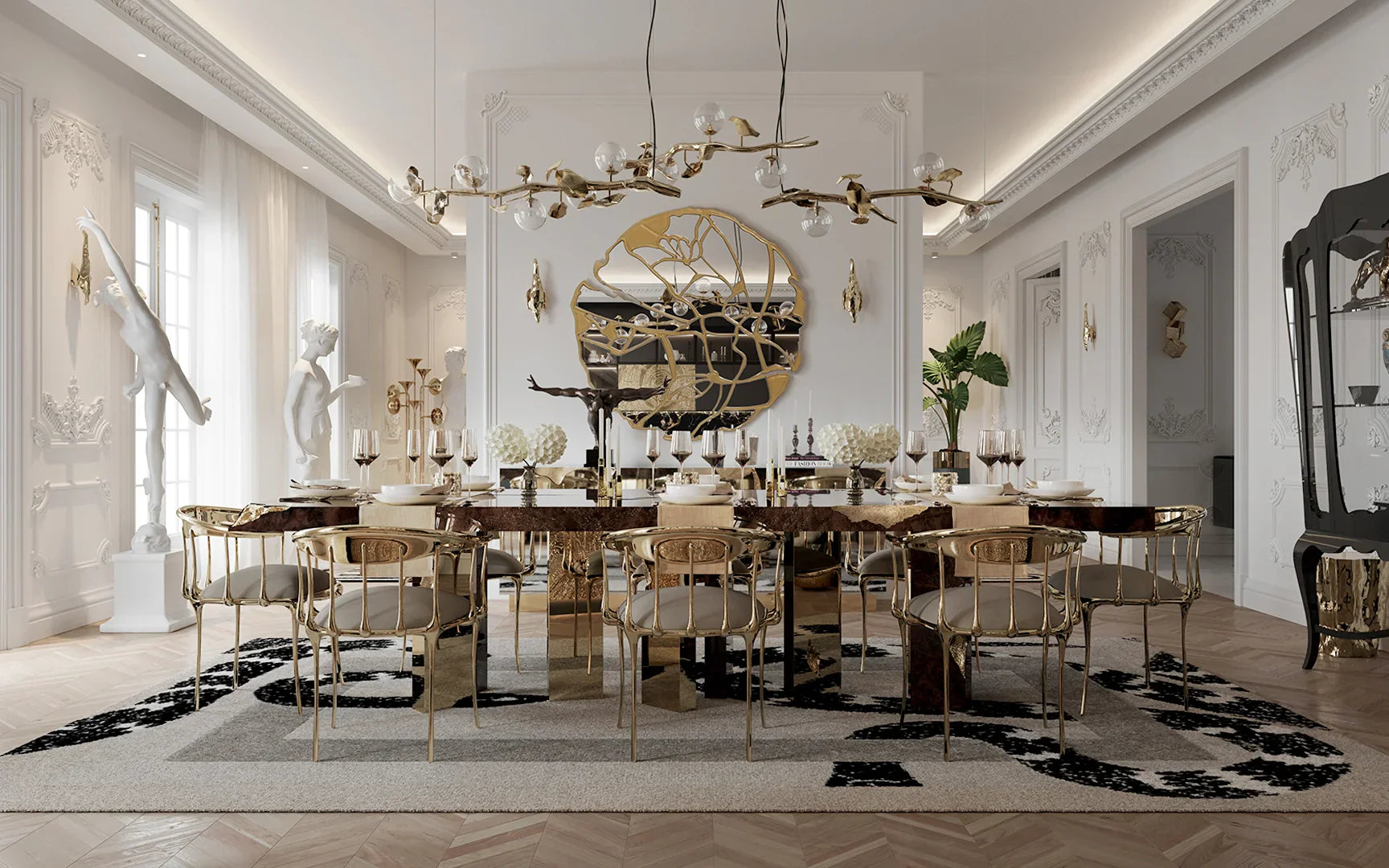 Gold Leaf Hera Chandelier