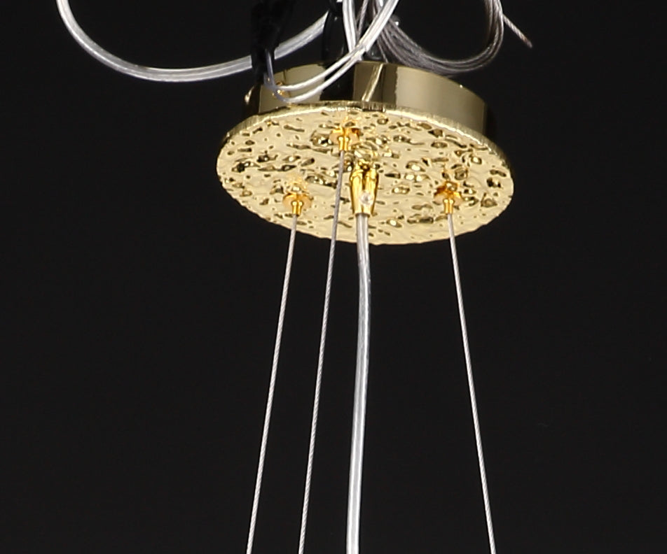 Sunniva Gold Blossom Crystal Round Branch Chandelier For Living Room