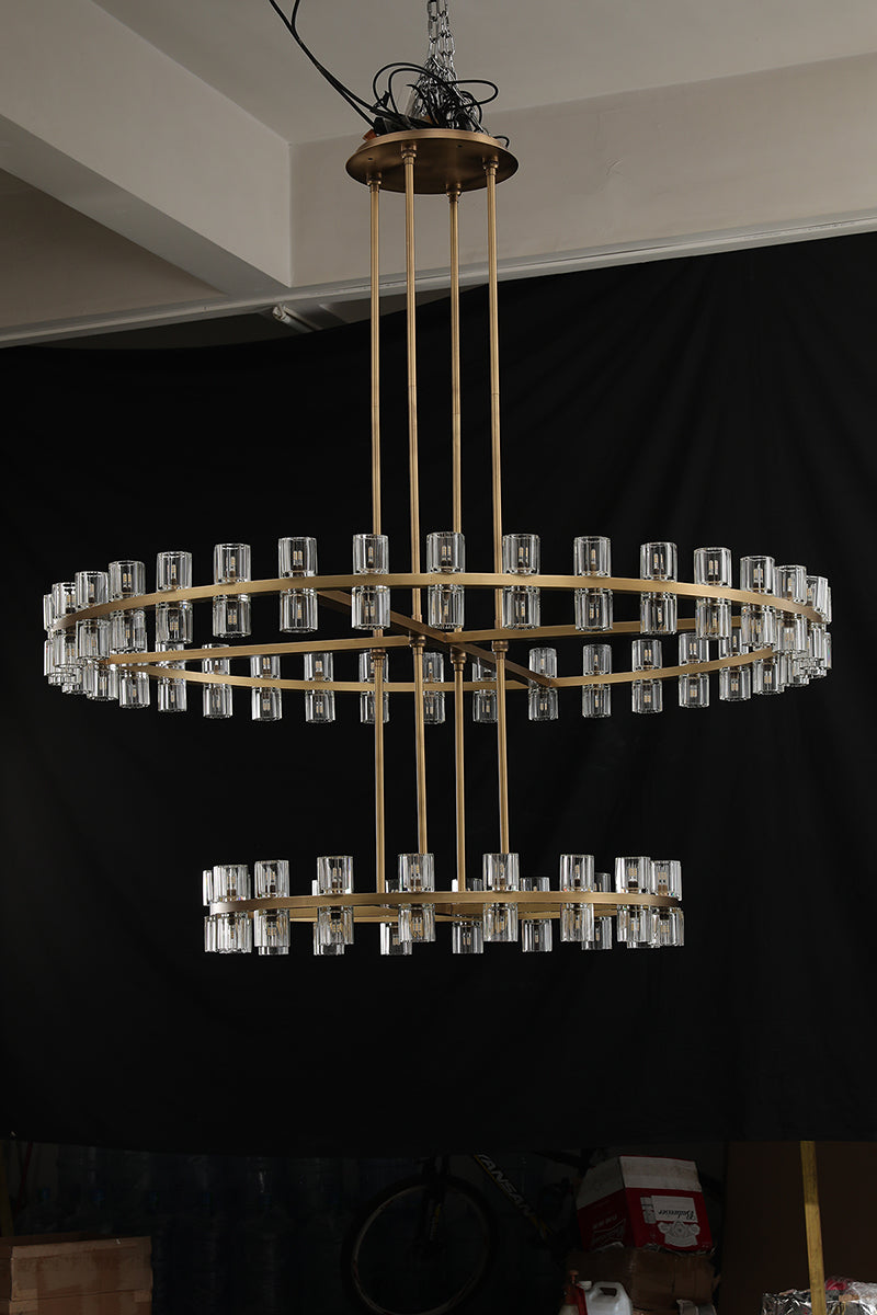 Arcachon 2 Tierd Round Chandelier 60"
