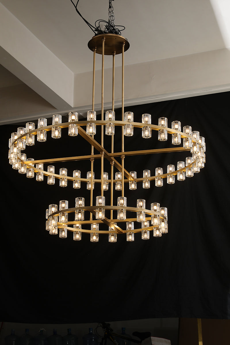 Arcachon 2 Tierd Round Chandelier 60"