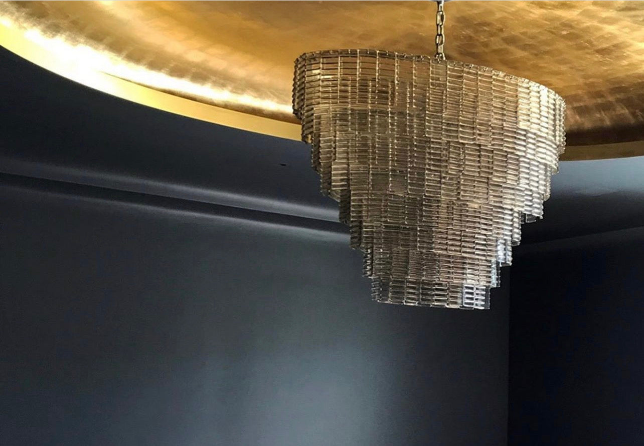 SIRENE CLEAR ROUND GLASS  CHANDELIER 41" 36''