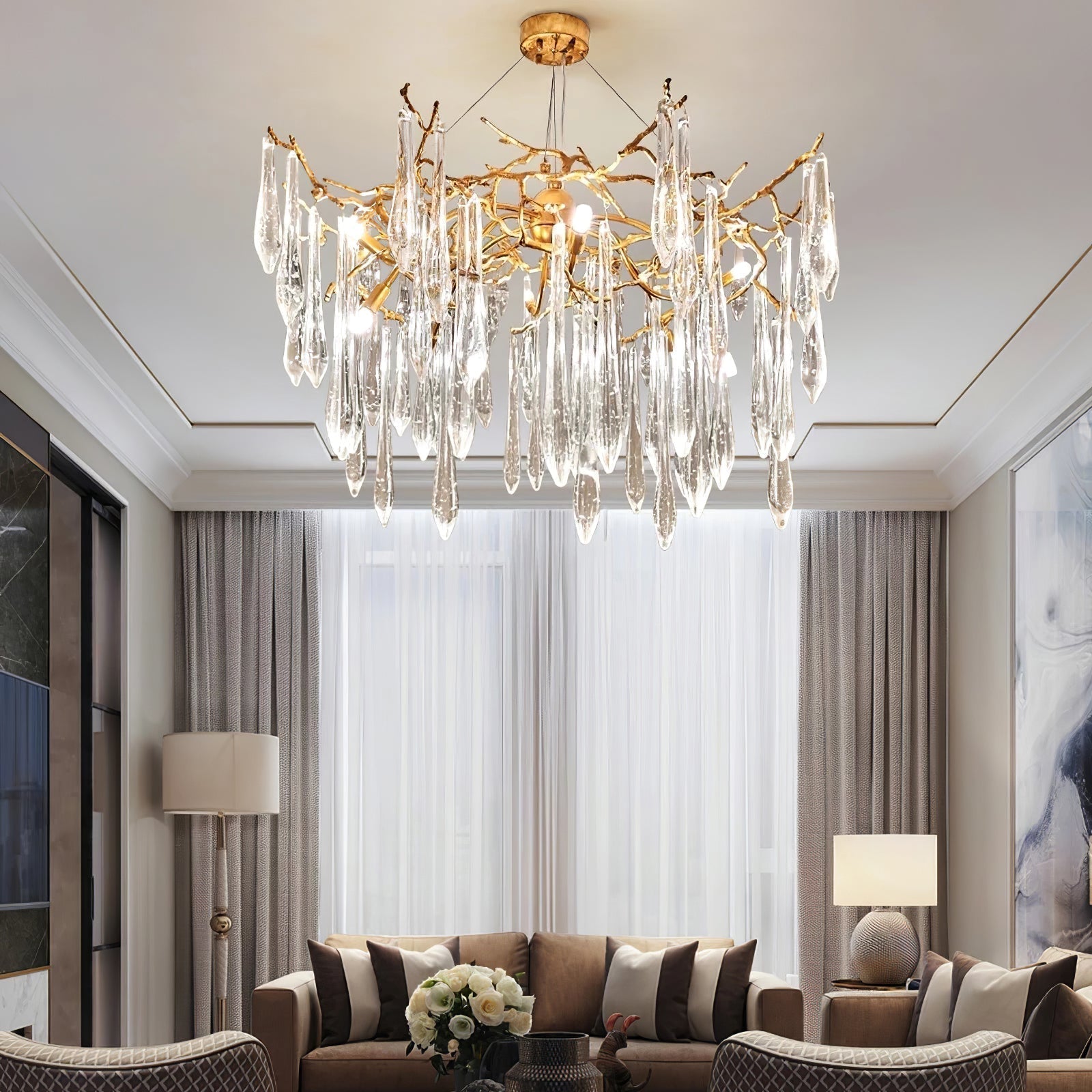 Annata Ice Strip Crystal Chandelier