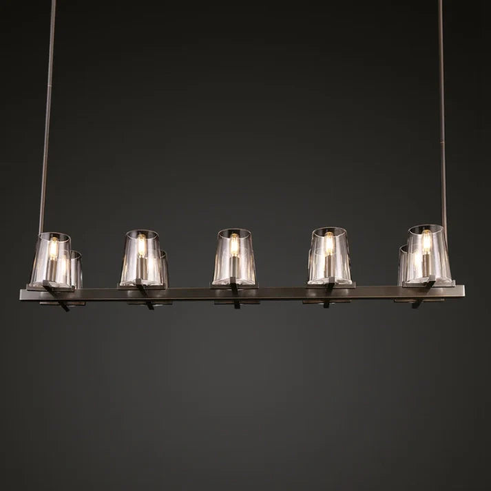 Kuseay Glass Linear Chandelier 49"