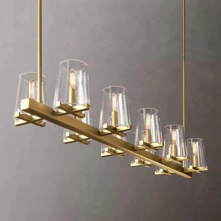 Kuseay Glass Linear Chandelier 49"