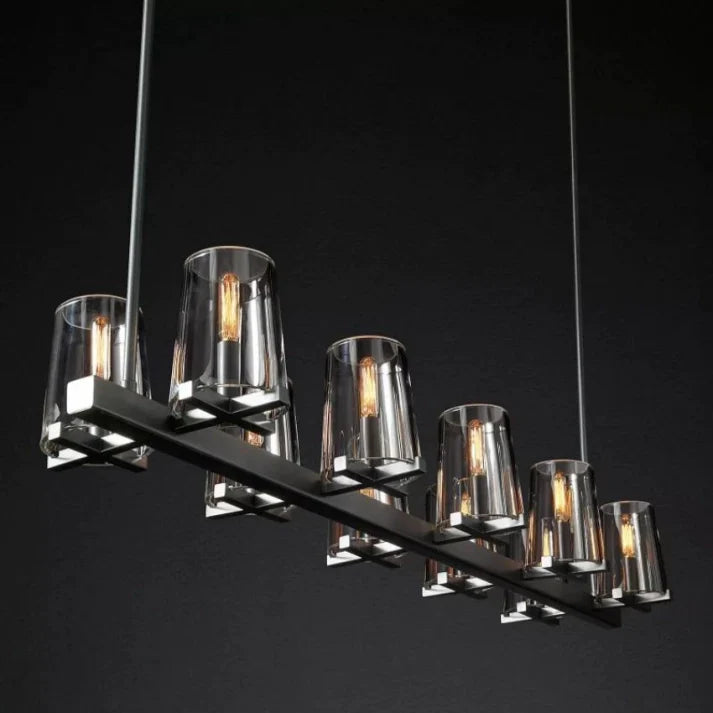 Kuseay Glass Linear Chandelier 49"
