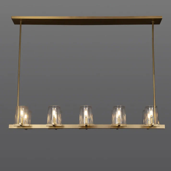 Kuseay Glass Linear Chandelier 49"