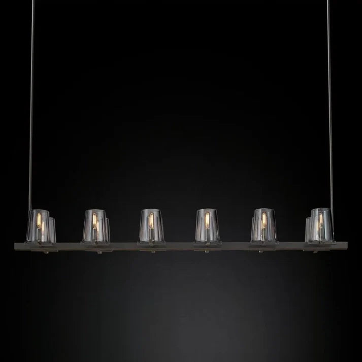 Kuseay Glass Linear Chandelier 60"
