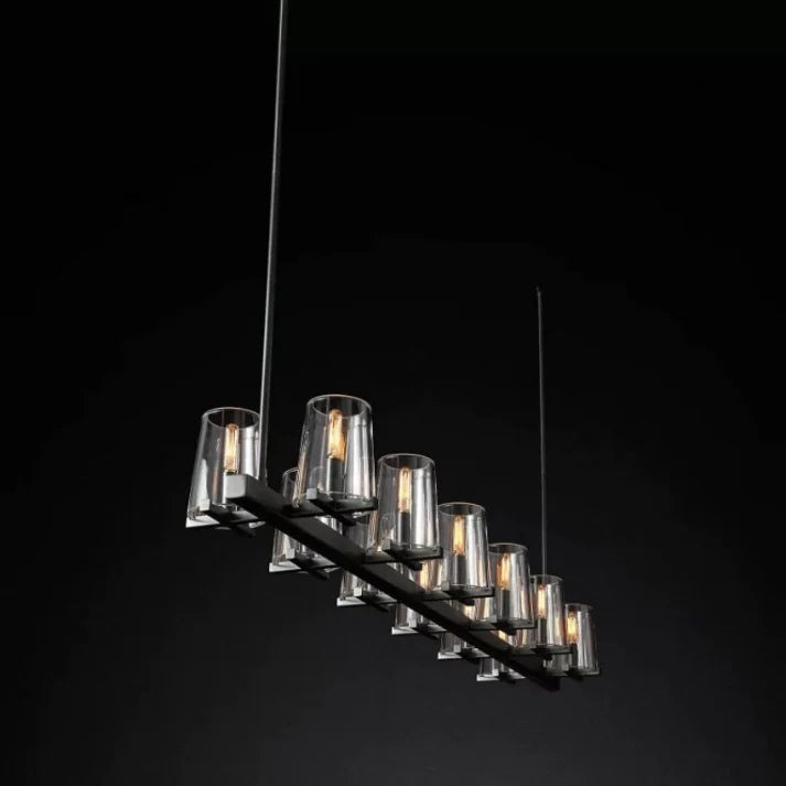 Kuseay Glass Linear Chandelier 60"