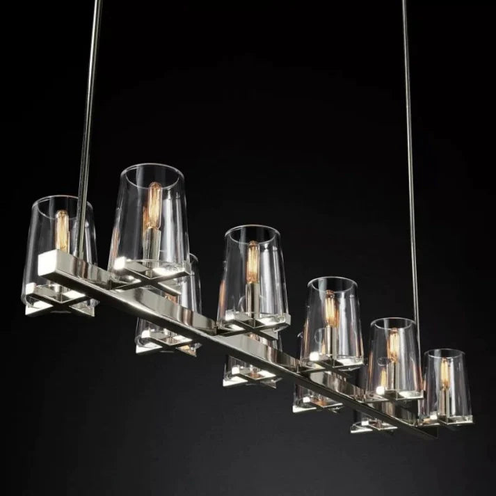 Kuseay Glass Linear Chandelier 60"